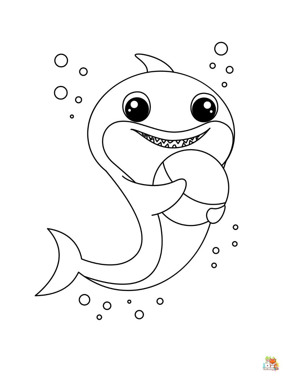 Free Baby Shark coloring pages for kids
