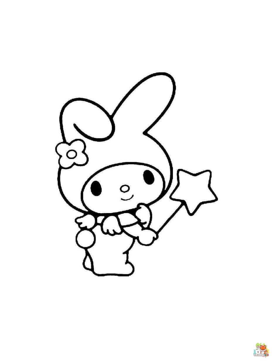 Free My Melody coloring pages for kids
