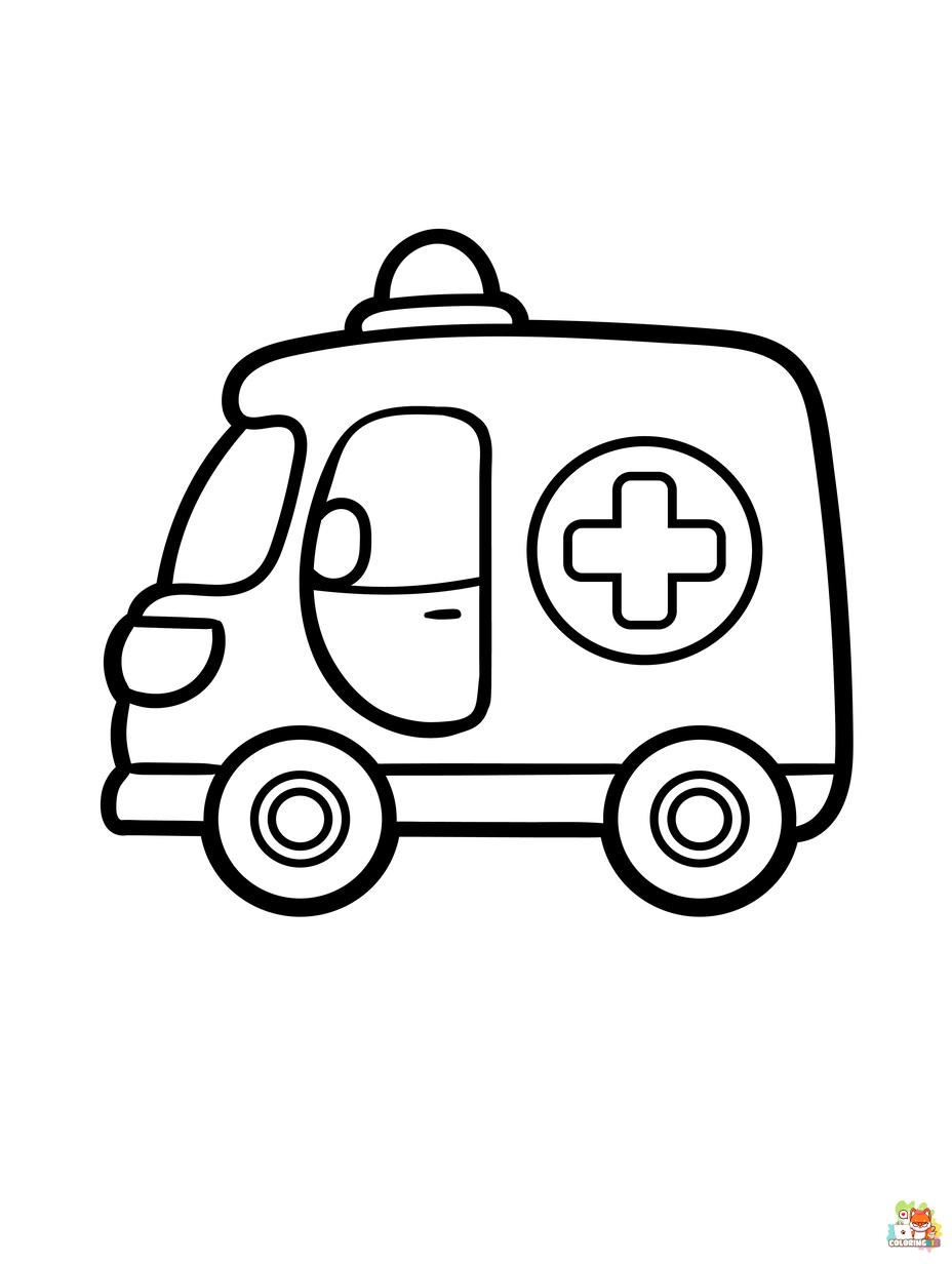 Free ambulance coloring pages for kids