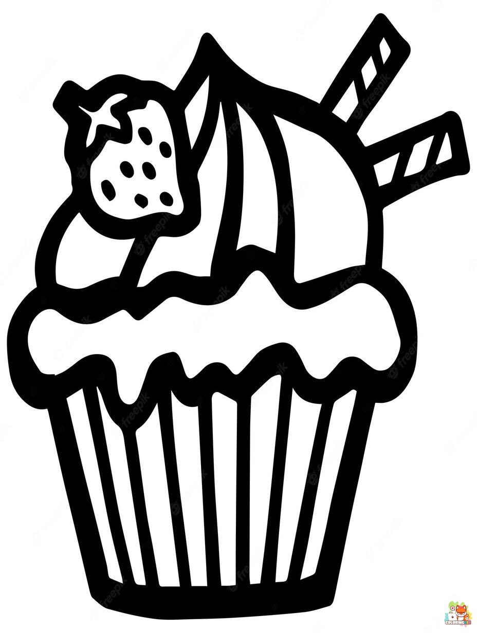 Free cupcake coloring pages for kids