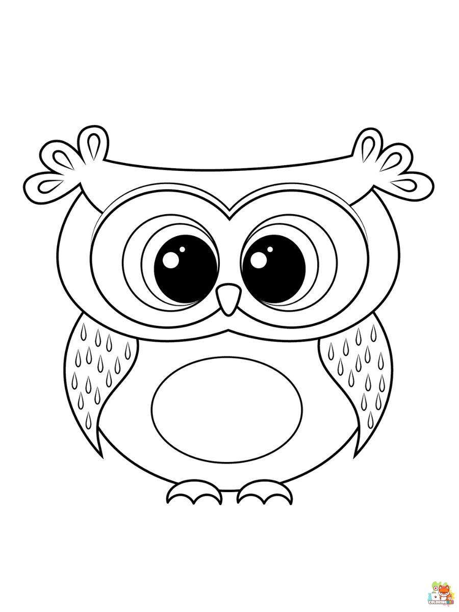 Free owl coloring pages for kids