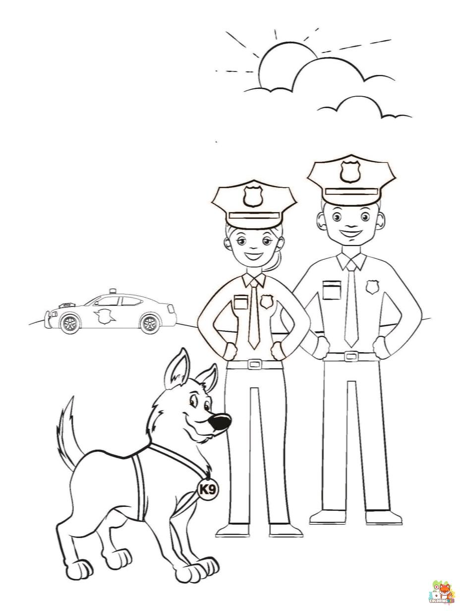 Free police coloring pages for kids