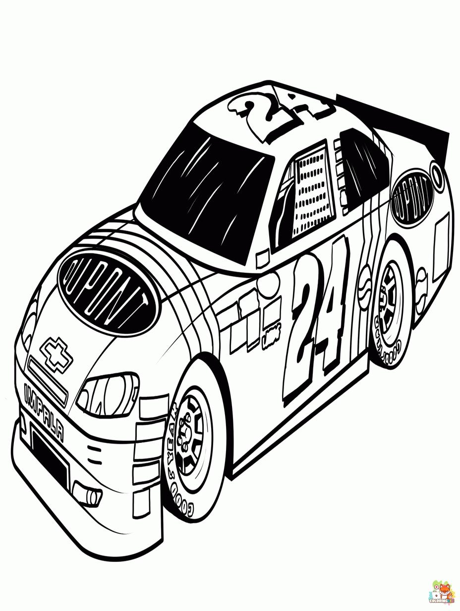 Free racing car coloring pages for kids