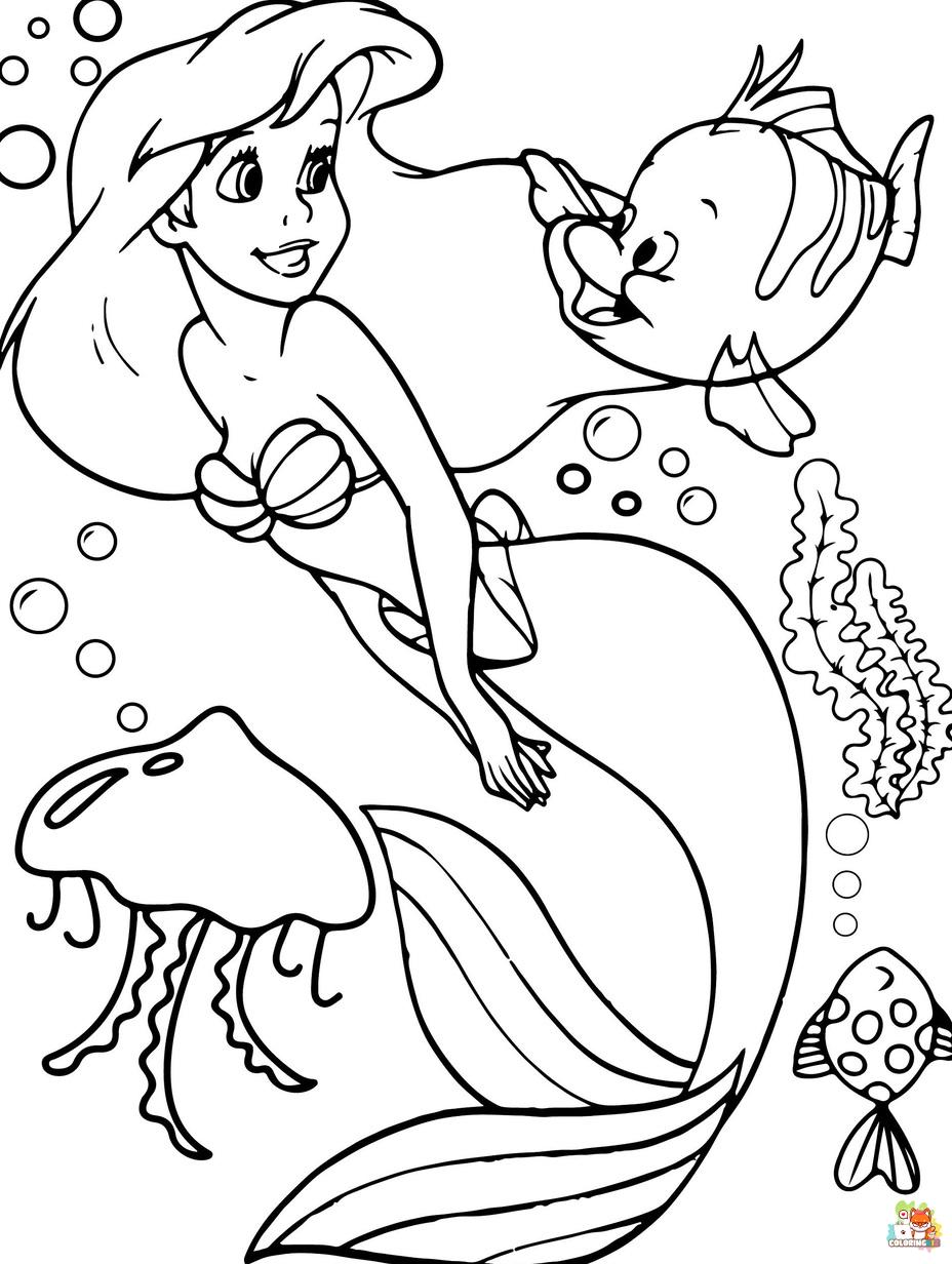 Printable mermaid coloring sheets