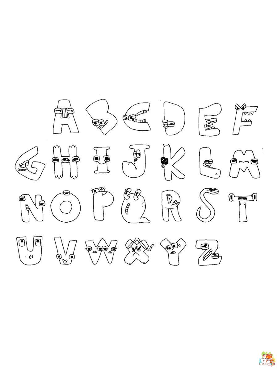 alphabet lore coloring pages printable free