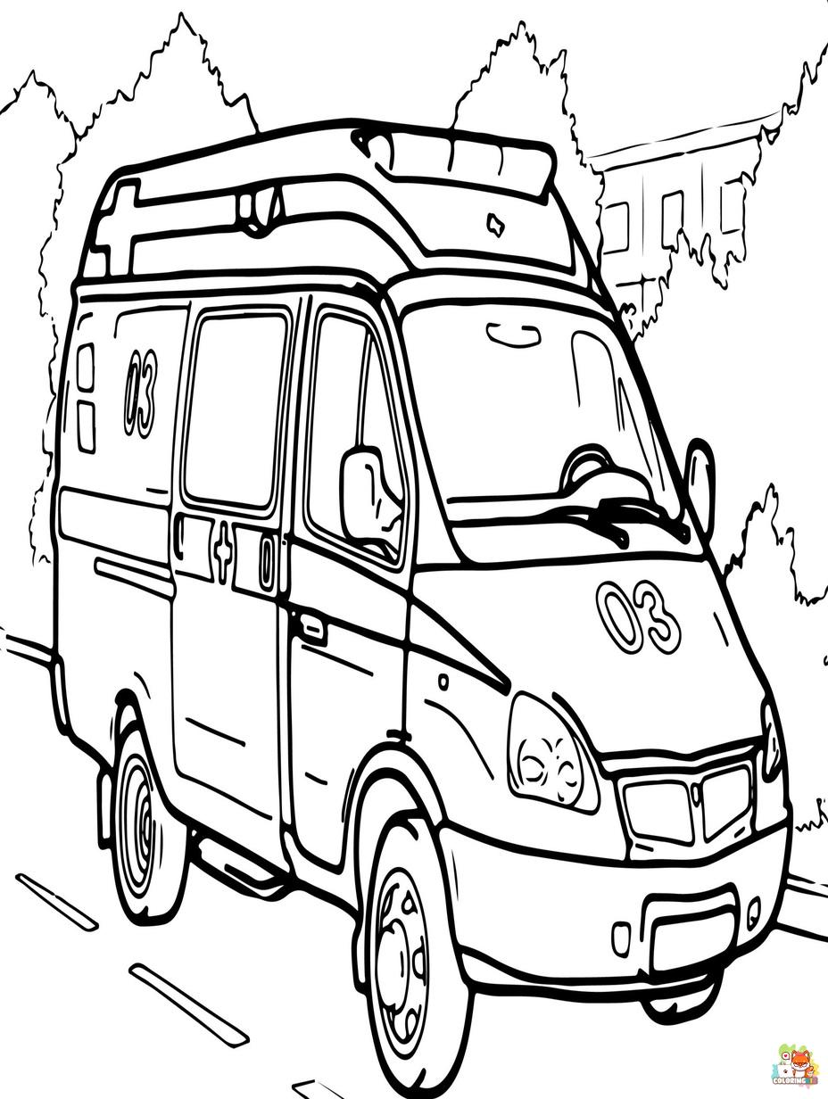 ambulance coloring pages 1