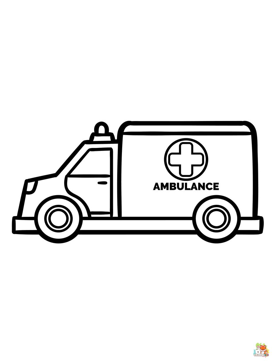 ambulance coloring pages printable free