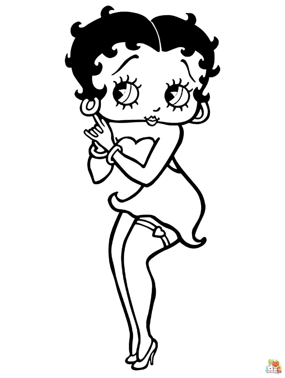 betty boop coloring pages printable free