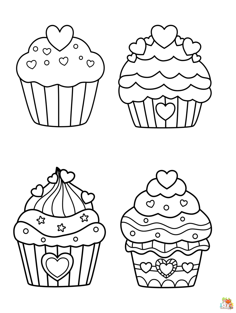 cupcake coloring pages printable free
