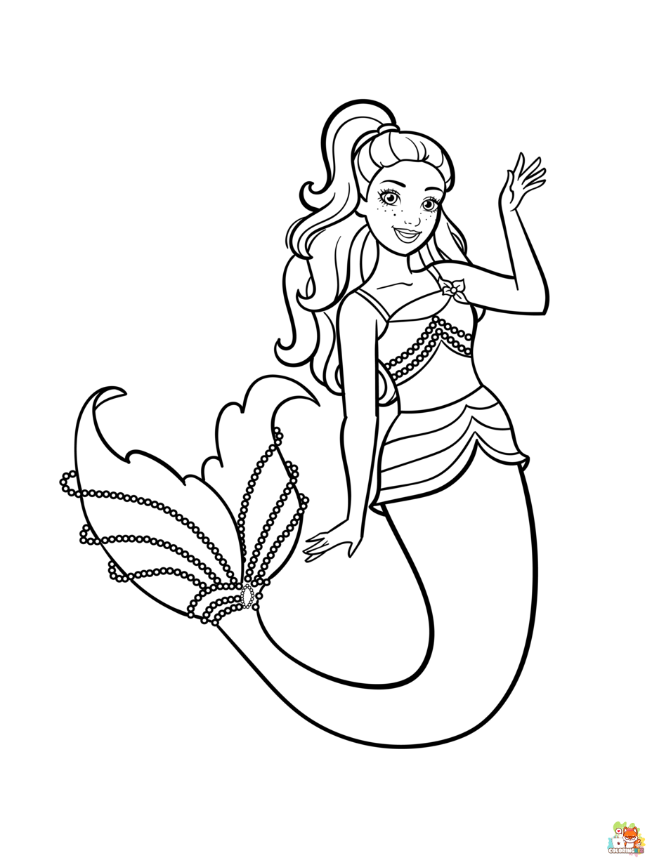 mermaid coloring pages free