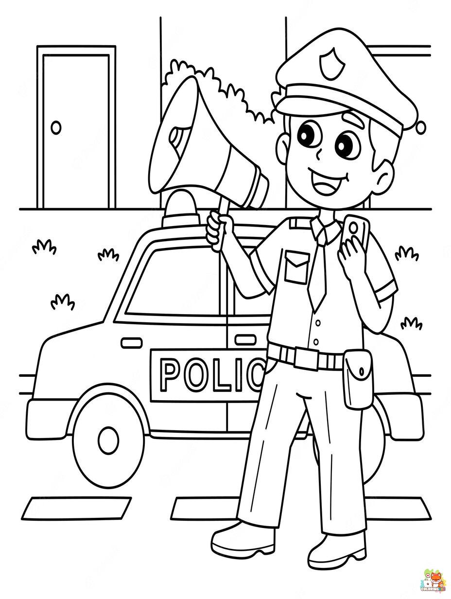 police coloring pages printable free